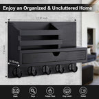 Lucundm Key Holder Wall Mount, Mail Holder - Image 5