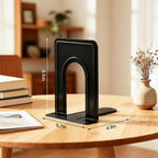 Happyhapi 14 Pair Book Ends for Shelves, 28 Pcs Metal Bookends Book Holder for Shelf, Heavy Book Stopper for Desk, Simple Library Office Home Bookend, 4.9 x 5.7 x 6.5 in, Black (Pack of 2)
