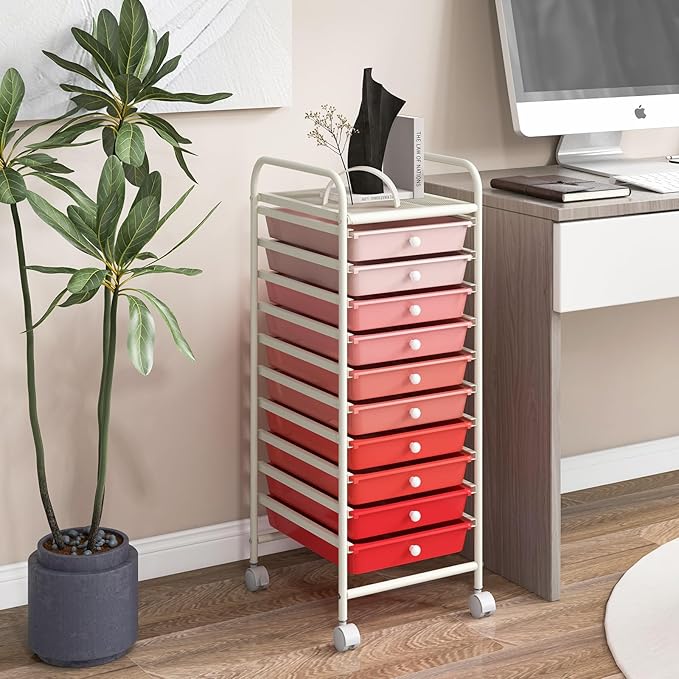 GLACER 10 Drawers Rolling Cart, Storage Cart - Image 9