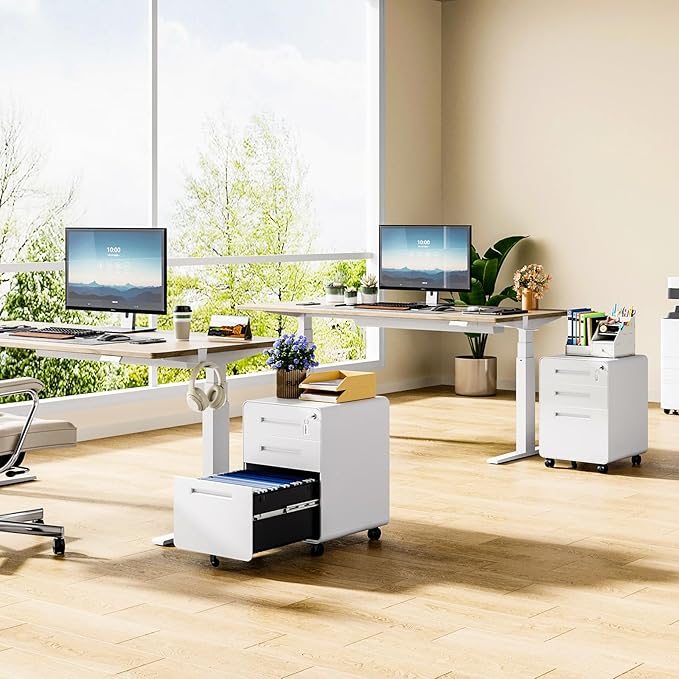 MIIIKO Mobile Filing Cabinet 3 Drawer, Filing Cabinets - Image 2