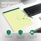 KAISA Graph Paper Legal Pads Writing Pads Recycled Paper 8.5"x11.75" Quad Ruled - Image 3