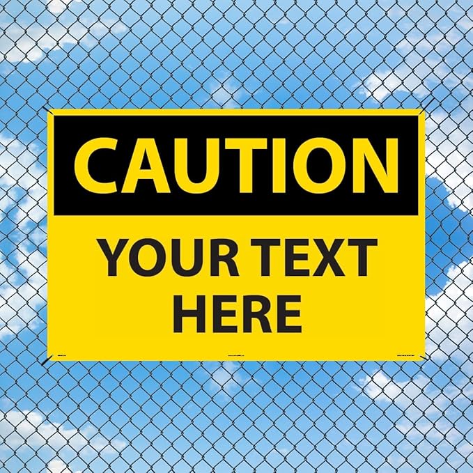 Custom OSHA Style Caution Sign 24" x 36" Aluminum Sign, Customizable "Your Text - Image 3
