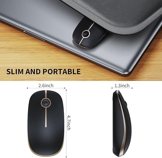VssoPlor Wireless Mouse, 2.4G Slim Portable Computer Laptop Mouse - Image 5