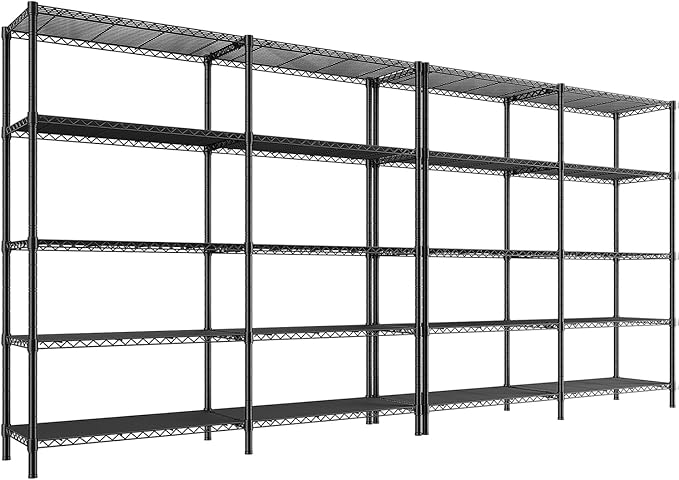 REIBII 5 Tier Wire Shelving Storage Shelves Loads 1430LBS, 2 Pack by REIBII
