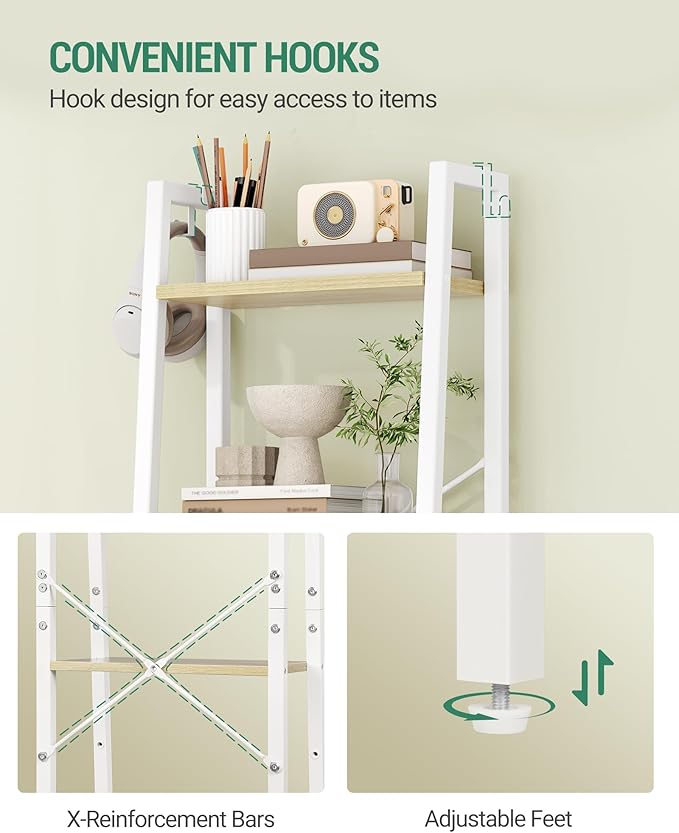 Hzuaneri Ladder Shelf, Bookshelf Bookcase, Freestanding Corner Storage Shelve - Image 6