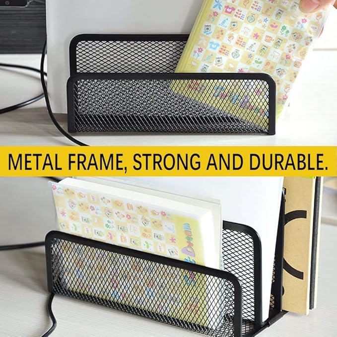 wishacc Folder Holder Desk, 2 Pack Mail Organizer Letter Holder - Image 2