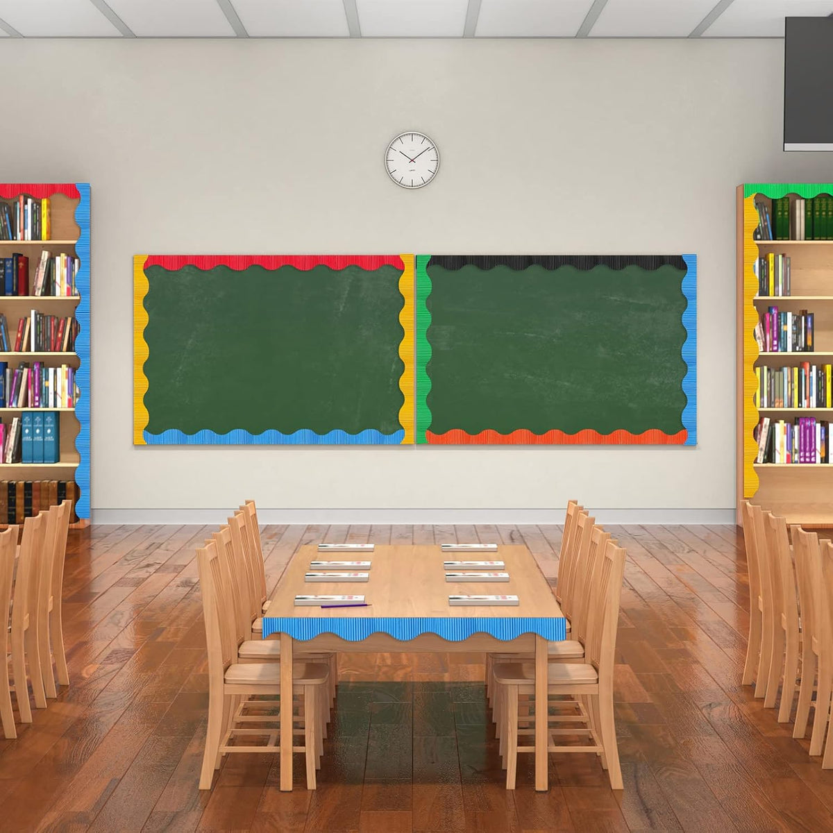 Harloon 6 Pcs 300ft Bulletin Board Borders Bulk Classroom Scalloped Borders P...