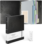 Ospelelf Vintage Hardcover 3 Ring 1 inch Leather Binder, Professional Binders by OspelelfOfficeSupplies