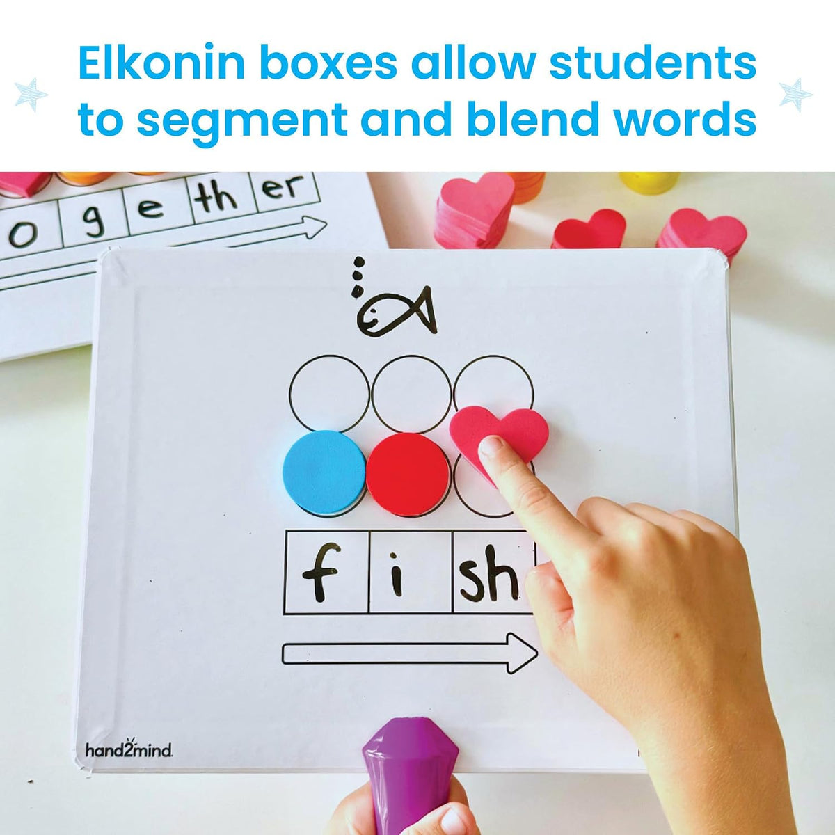 hand2mind Elkonin Box Magnetic Answer Board, Set of 6