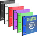 WOT I 1.5 Inch Telescoping 3 Ring Binder 6 Pack, Expandable Flexible Binder by WOTI