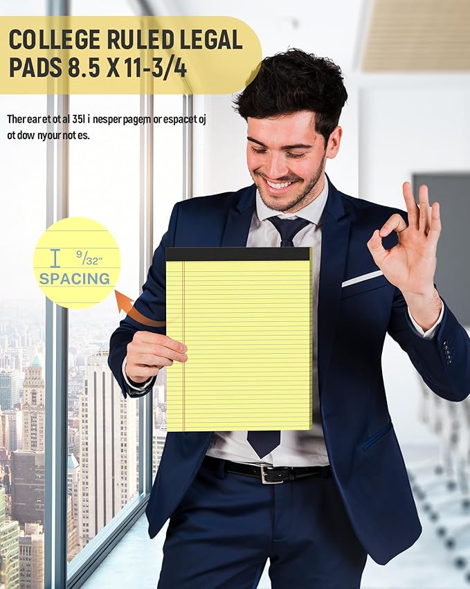 24 Pack Legal Pads 8.5 x 11 College Ruled Writing Pads, 720 Sheets Legal Note - Image 6