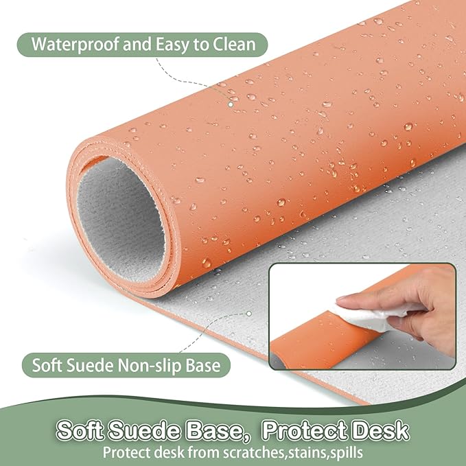 Boutilon Leather Desk Pad Protector, Non-Slip Mouse Pad, Laptop Desk Pad - Image 4