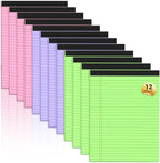 Roneky Legal Pads 8.5 x 11 Colored Notepad, 12 Pack Wide Ruled Lined Paper by NotePads