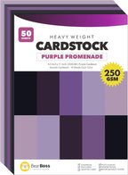 BearBoss Purple Cardstock Paper 8.5x11 50 Sheets, Heavyweight 92lb Cover by BearBoss