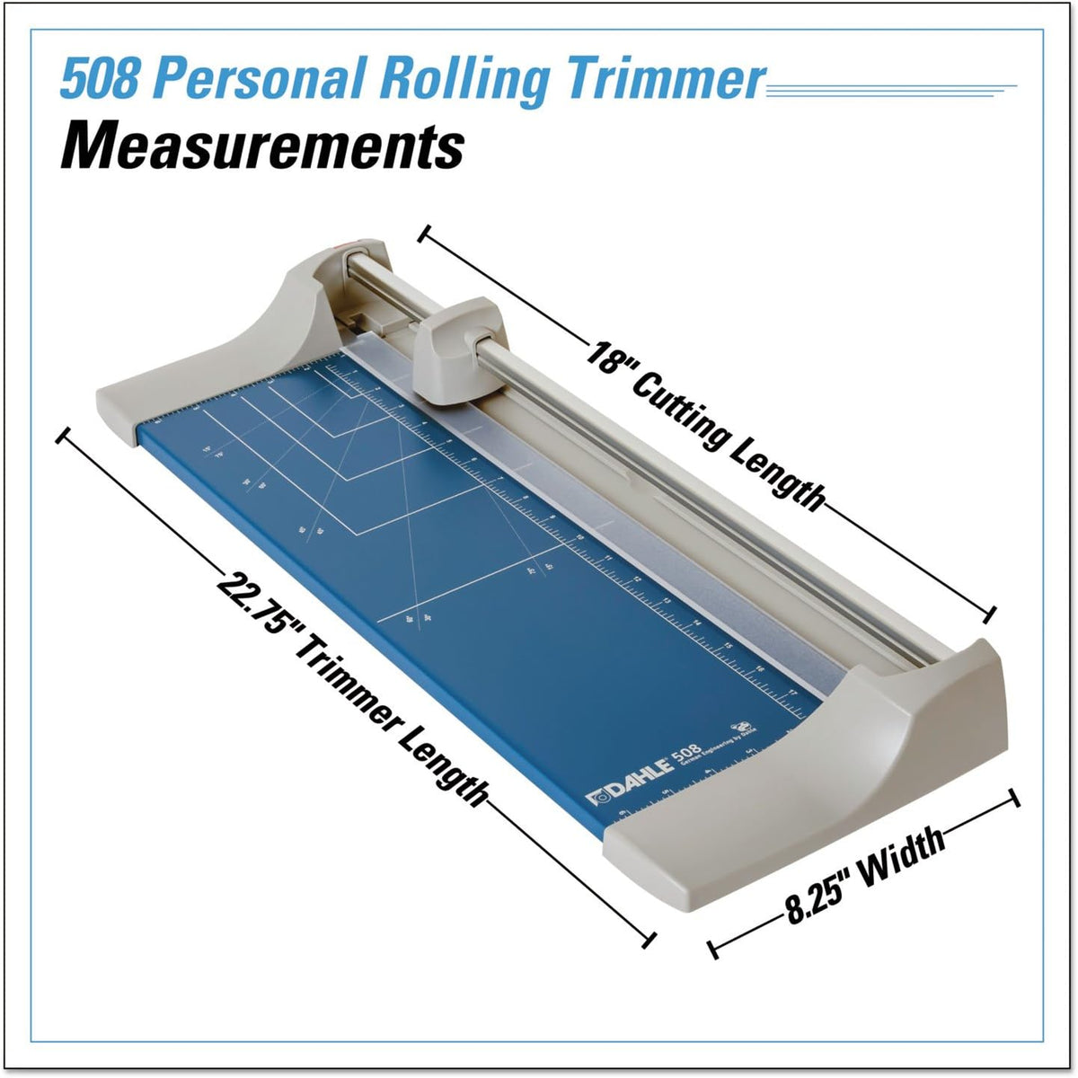 Dahle 508 Personal Rotary Trimmer, 18" Cut Length, 7 Sheet Capacity, Sel...