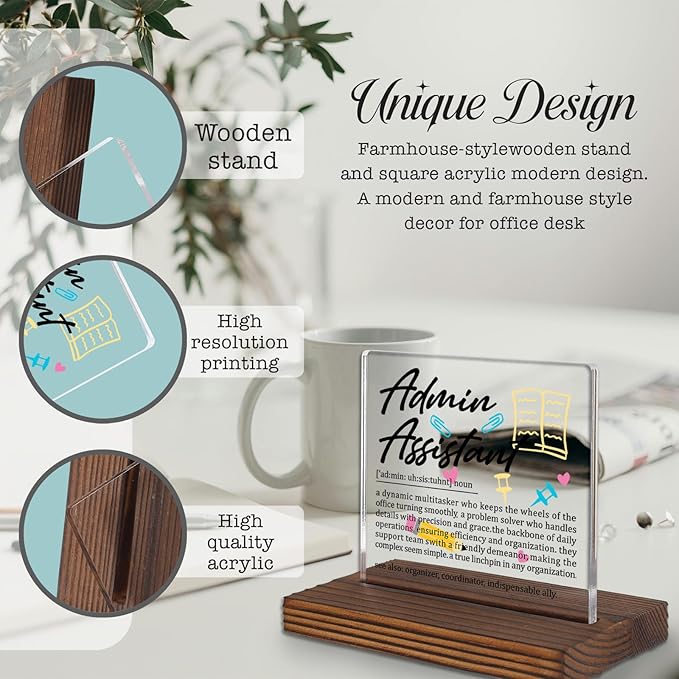 Admin Assistant Gifts, Thank You Desk Sign - Image 3