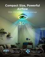 govee ceiling fan with lights, 20'' rgbic fandelier, close-up detail