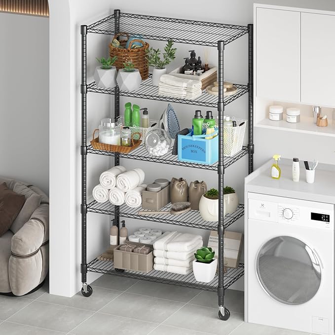 Himimi 5-Tier Heavy Duty Steel Wire Rack Storage Shelving, Adjustable Metal - Image 5