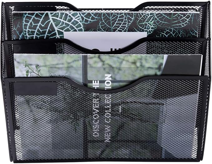 EASEPRES 3 Pocket Mesh Hanging Wall File Organizer, Wall Mounted Mail Paper - Image 3