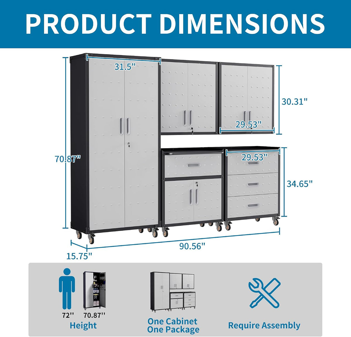 5-piece garage storage cabinets system heavy duty workshop shown in use