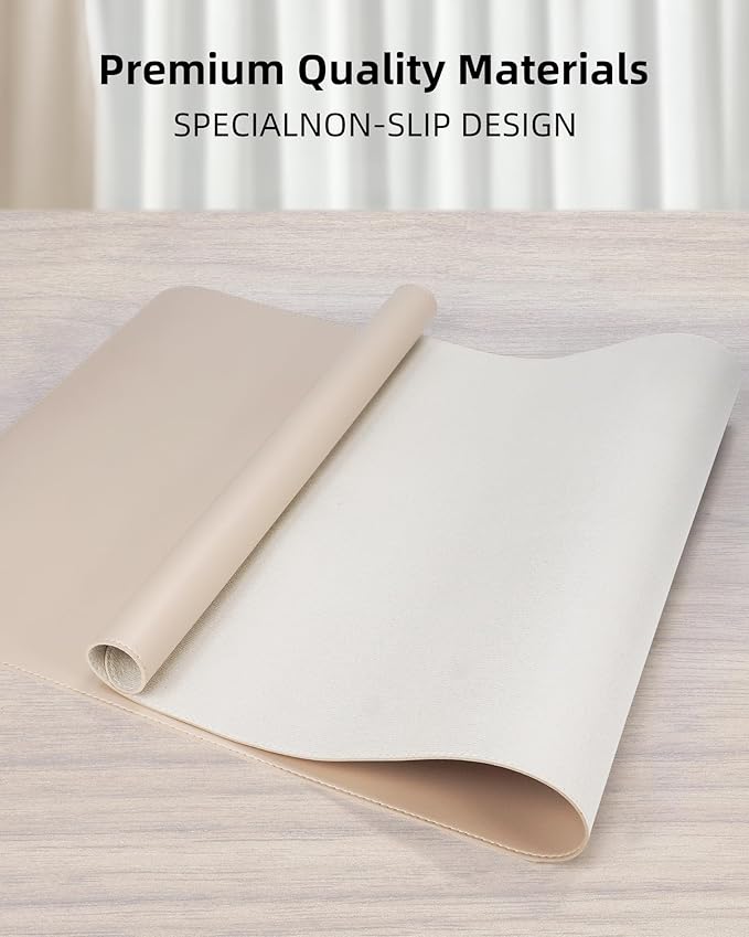 Leather Desk Protector, Large Mouse Pad, Waterproof PU Leather Blotter Mat - Image 2