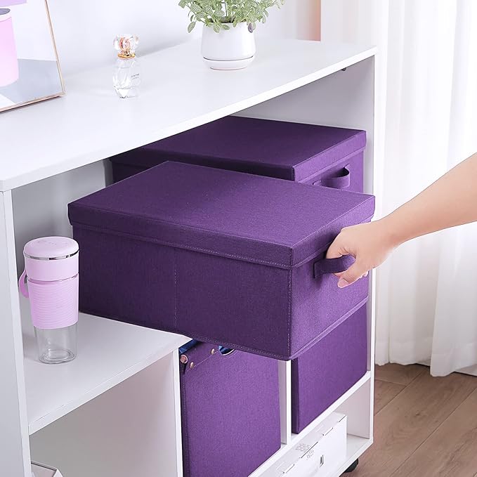 HOONEX Storage Bins with Lids for Organizing, Storage Boxes with 2 Carry - Image 4