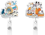 2pc Cat Nurse Badge Reel, Funny Cute Work Badge Holder by Unknown