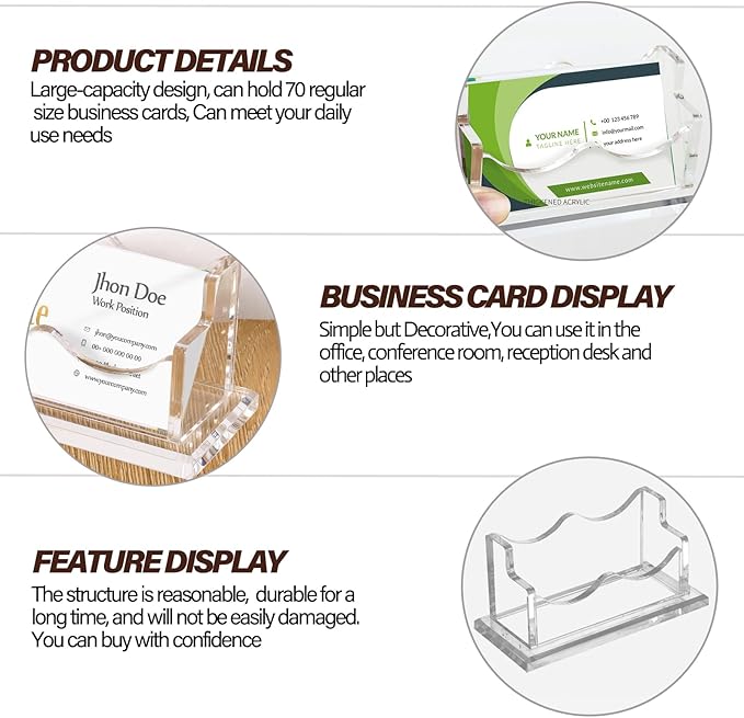 HJX Custom Business Card Holder Desk-Personalized Engraved Wooden Business Card - Image 3