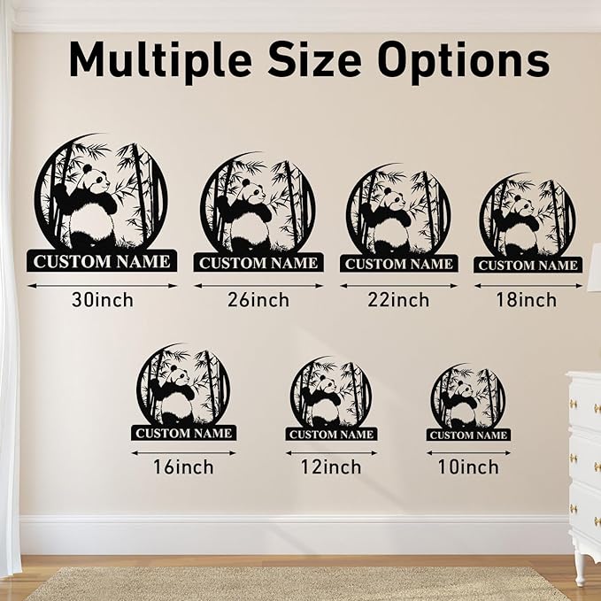 Personalized Panda Metal Sign | Family Name Sign | Panda Home Decor | Custom - Image 6