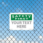 Custom OSHA Style Safety First Sign 10" x 14" Plastic Sign, Customizable "Your - Image 3