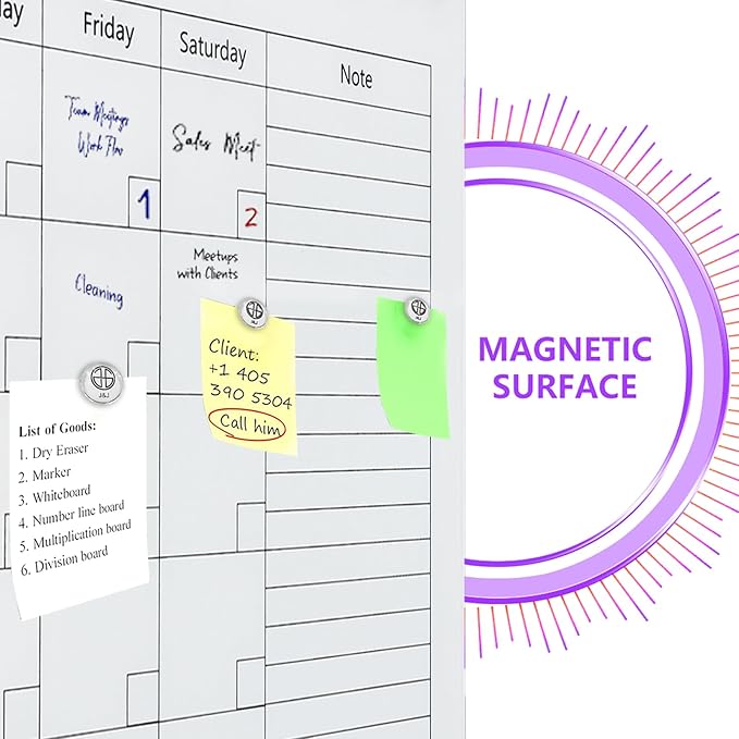 Magnetic Whiteboard Calendar, - Image 6