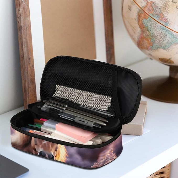 Pardick Pencil Case，Horse 3D Big Capacity Pencil Pouch Coin Pouch Stationery - Image 6