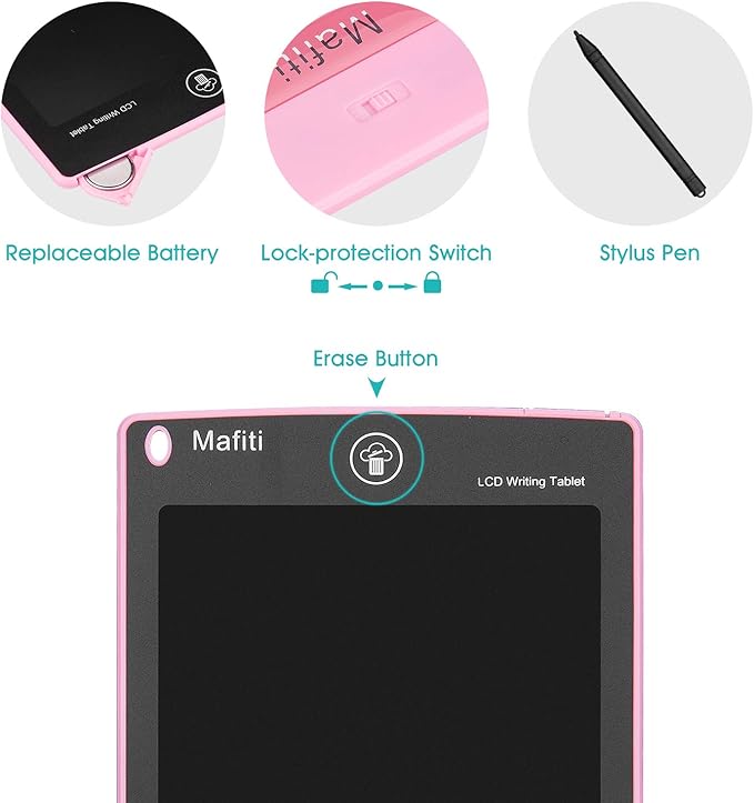 LCD Writing Tablet 8.5 Inch 4 Pack Electronic Writing Drawing Pads Doodle Board - Image 5