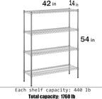 Regal Altair 14" Deep x 42" Wide x 54" Height Wire Shelving Kit | 4-Tier | NSF - Image 3