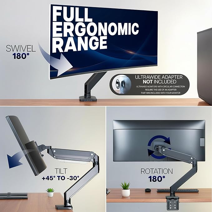 VIVO Premium Aluminum Heavy Duty Monitor Arm - Image 7