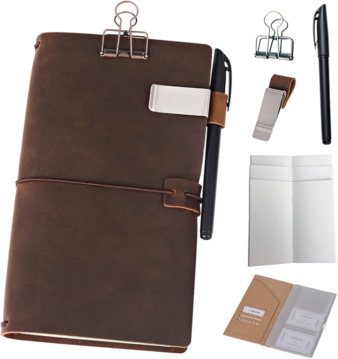 newestor Refillable Leather Journal Travelers Notebook by newestor