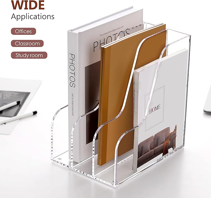 SANRUI Acrylic File Organizer, Compact Desk Organizer - Image 5