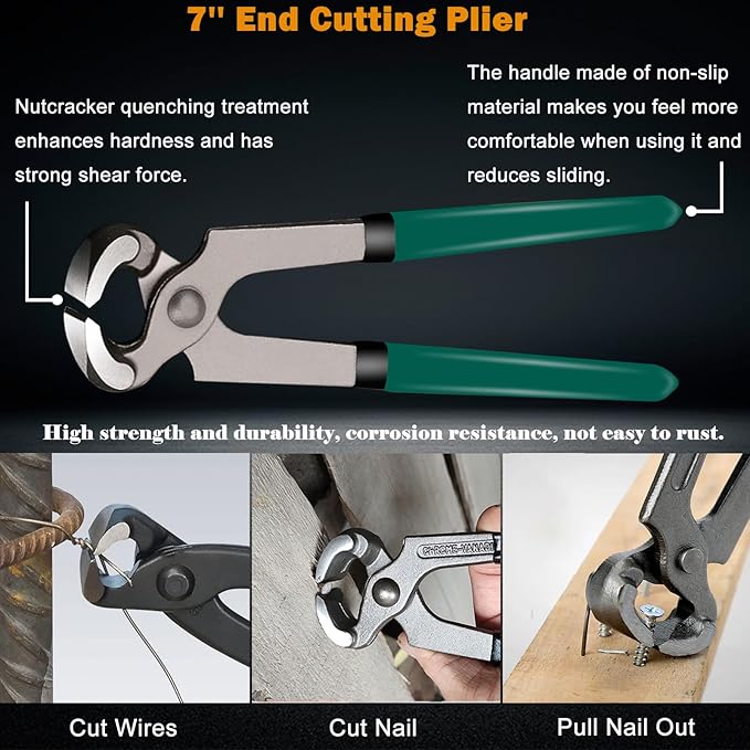 Sunxeke 4Pcs Upholstery Staple Remover Tool Set Including 7inch End Cutting - Image 3