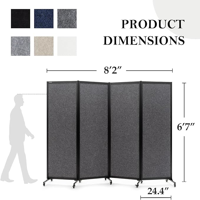 Upgrade Version Room Partition and Divider, Freestanding Rolling Dividers - Image 2