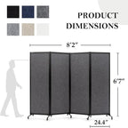 Upgrade Version Room Partition and Divider, Freestanding Rolling Dividers - Image 2