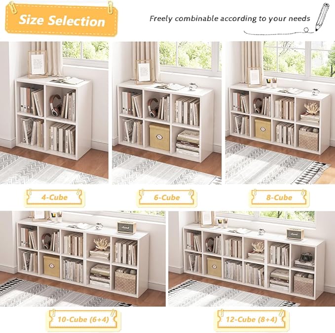 NELYE 8 Cube Organizer Bookcase - Image 6