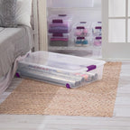 Sterilite 8-Pack 60 Quart ClearView Latch Box, Wheeled Underbed Organizer Bins - Image 6