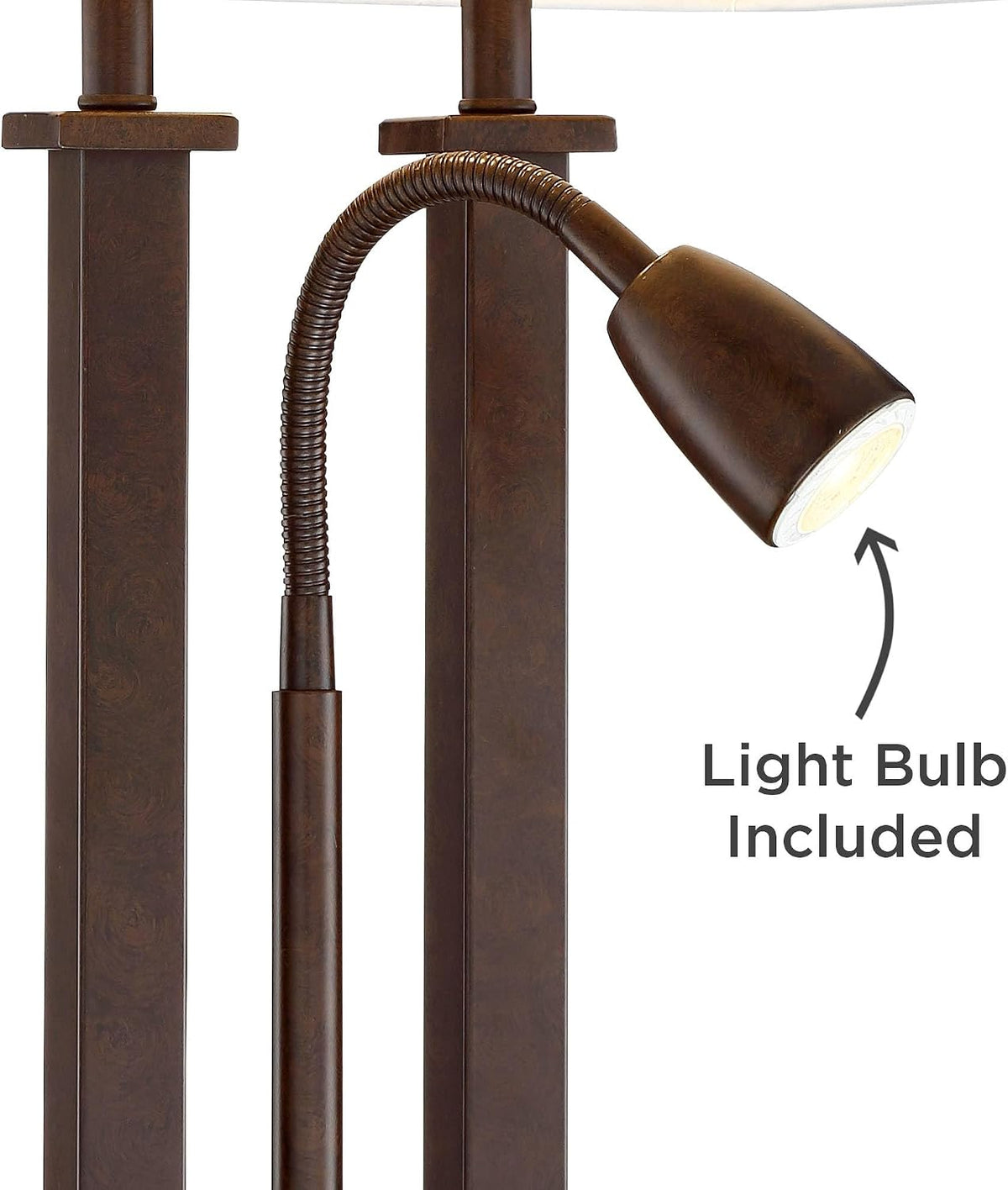 Deacon 26" Tall Desk Lamp Gooseneck USB and Outlet Bronze Brown LED Modern