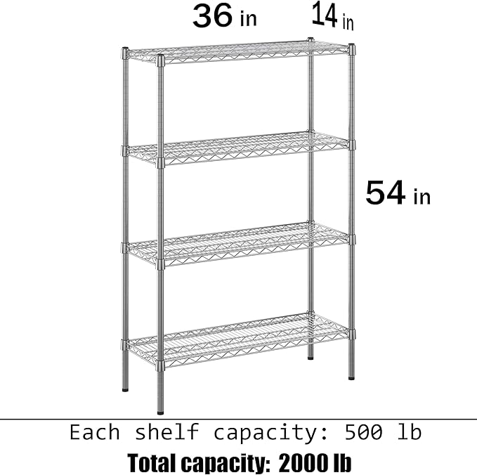 Regal Altair 14" Deep x 36" Wide x 54" Height Wire Shelving Kit | 4-Tier | NSF - Image 3