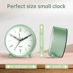 Analog Alarm Clock, 4 inch Super Silent Non Ticking Small Clock - Image 7