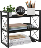 YINMIT Desktop Shelf Organizer, 2 Tier Office Shelves, Wood Desk Organizer by YINMIT