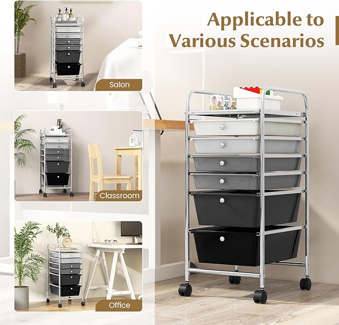 RELAX4LIFE 6-Drawer Rolling Storage Cart - Image 7