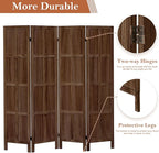 Leesinwing Wood Room Divider 4 Panel Folding Privacy Screen, Classic 5.6Ft - Image 3