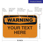 Custom Warning Sign, OSHA Sign, 12x18 Inches, 3M EGP Reflective .063 Aluminum - Image 3