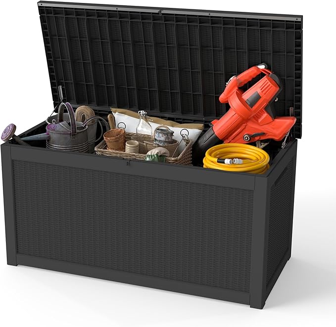 Yardgrace 320 Gallon Outdoor Storage Box Waterproof, Resin Deck Boxes by Unknown